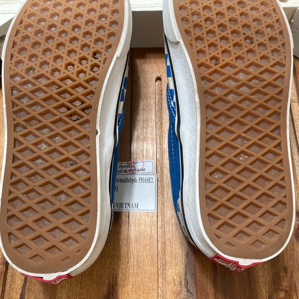 Vans Slip on Blue and White Sneakers